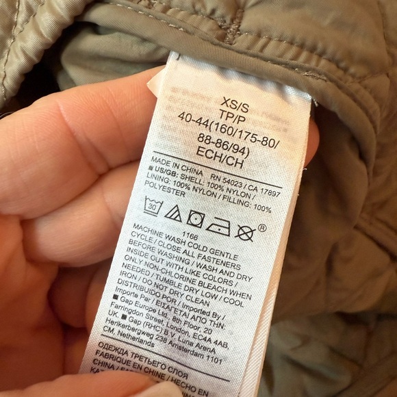 Womans BANANA REPUBLIC XS/S QUILTED Khaki GREEN PUFFER JACKET WOMEN RN 54023 - Picture 7 of 7